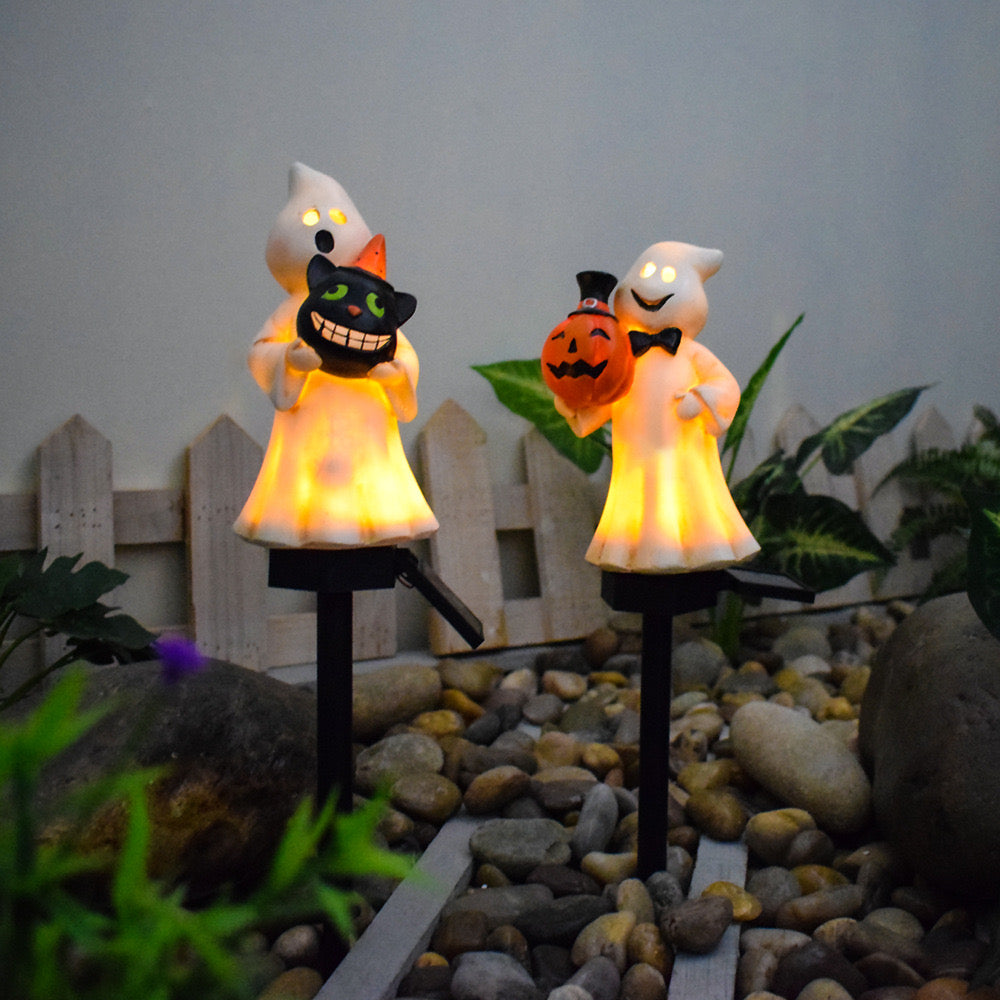 Haunting Cat Face Halloween Solar Light