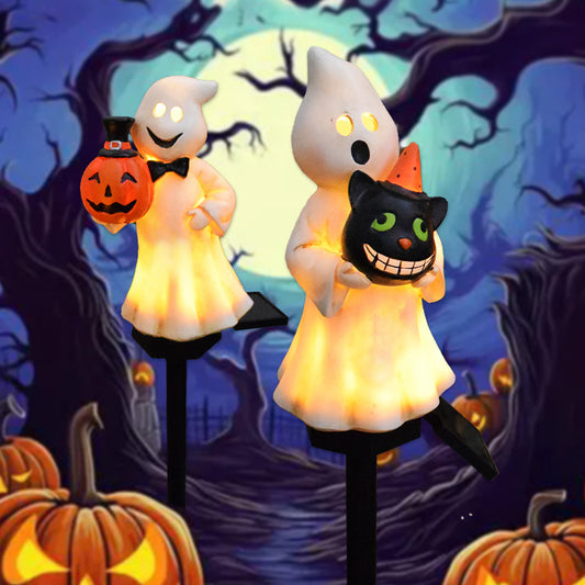 Haunting Cat Face Halloween Solar Light
